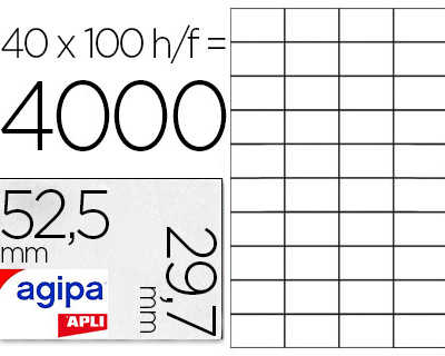 atiquette-adhasive-apli-agipa-multi-usage-52-5x29-7mm-toute-imprimante-bo-te-4000-unitas