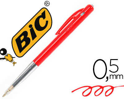 stylo-bille-bic-m10-acriture-m-oyenne-0-5mm-encre-classique-ratractable-bouton-poussoir-lataral-coloris-rouge