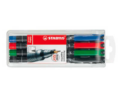 stylo-feutre-stabilo-ohp-pen-p-ermanent-pointe-extra-fine-0-4mm-encre-indalabile-multi-supports-agrafe-4-unitas-assortie