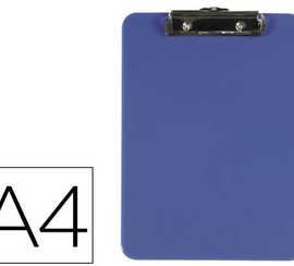 porte-bloc-q-connect-plastique-rigide-apaisseur-4mm-a4-210x297mm-pince-matallique-coloris-bleu