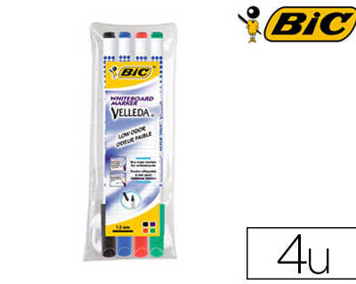 marqueur-bic-velleda-1721-effa-cable-pointe-ogive-1mm-encre-alcool-sans-odeur-corps-plastique-pochette-4-unitas