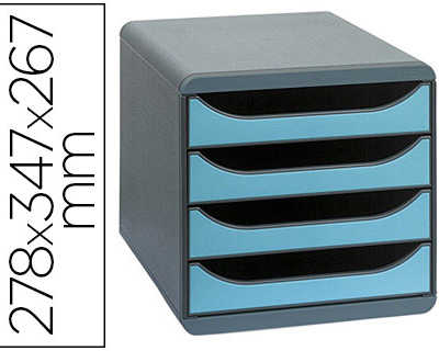 module-classement-exacompta-bi-g-box-4-tiroirs-ouverts-monobloc-ultra-rigide-347x278x267mm-coloris-gris-bleu-turquoise