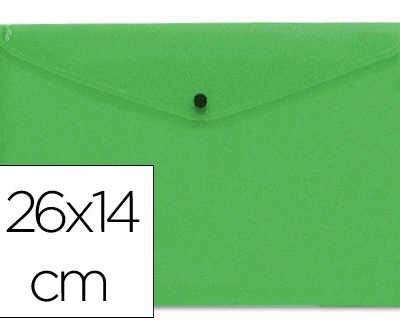 pochette-enveloppe-liderpapel-polypropylene-180-microns-260x140mm-50f-fermeture-bouton-rasistant-transparent-vert