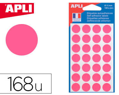 pastille-adhasive-apli-agipa-d-iametre-15mm-permanente-coloris-rose-pochette-168-unitas