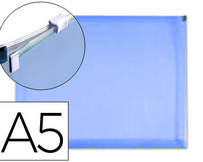 pochette-enveloppe-liderpapel-polypropylene-180-microns-a5-210x148mm-fermeture-aclair-a5-transparent-bleu