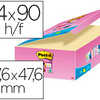 BLOC-NOTES POST-IT SUPER STICK Y 47.6X47.6MM REPOSITIONNABLES ADHASIF RENFORCA 90F/BLOC COLORIS JAUNE 24 BLOCS+3 OFFERTS